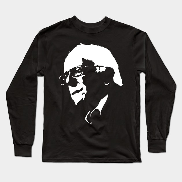 Bernie Sanders Silhouette - Democratic Socialist, Medicare For All, Bernie 2020, Feel The Bern Long Sleeve T-Shirt by SpaceDogLaika